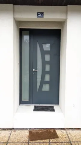 Porte d'entrée en bois aluminium
