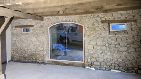 Baie vitrée fixe en bois-aluminium